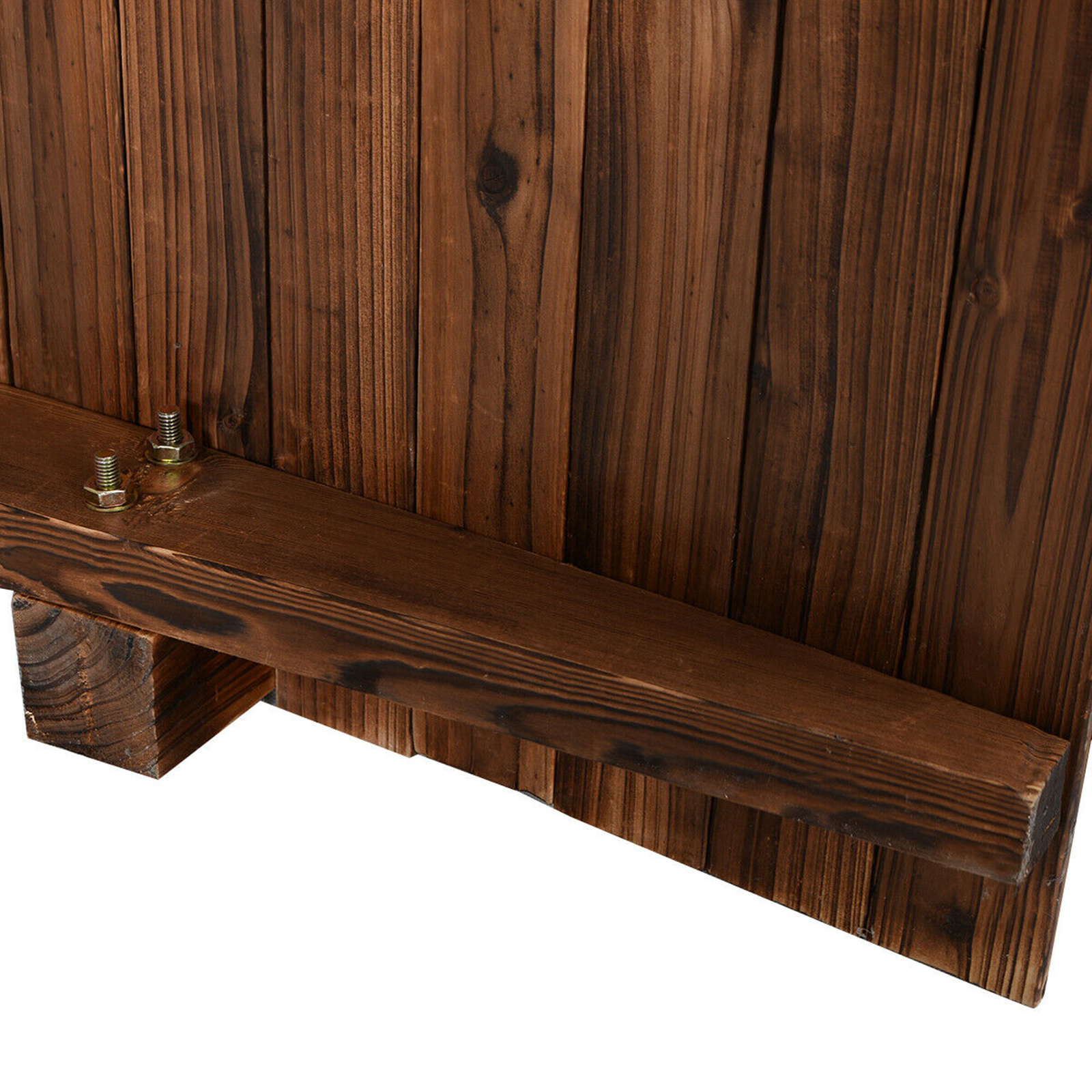 5Ft Garden Wooden Bridge Decoration Backyard Pond w/ Safety Rails Brown