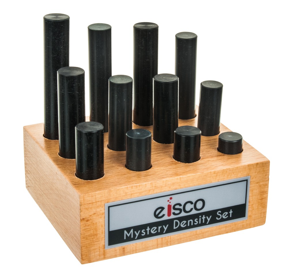 12pc Mystery Density Activity Set - Wooden Storage Block - Eisco Labs