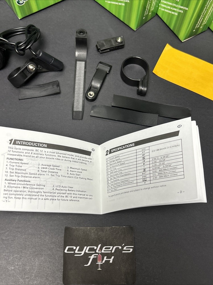 (10) Wired 12 Function Bike Cycling Computer Speedometer Tripmeter Odometer Time