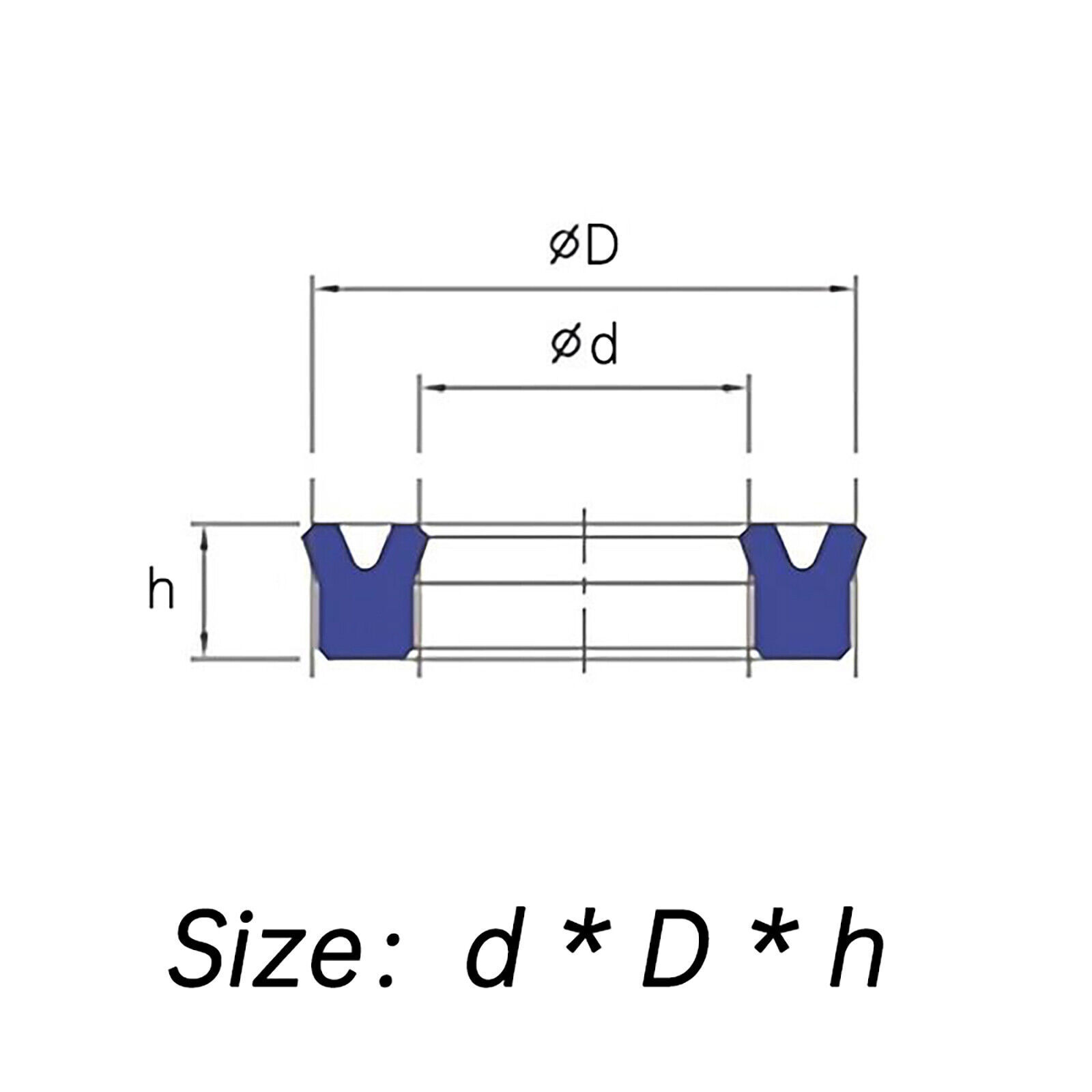 U-Cup Hydraulic ram seal u seal rod & piston working Cylinder 10mm-100mm rod od