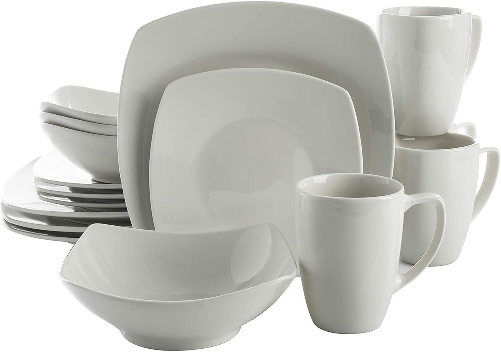 39 Piece Dinnerware Set Dinner Service Kitchen Dining Serveware Porcelain White