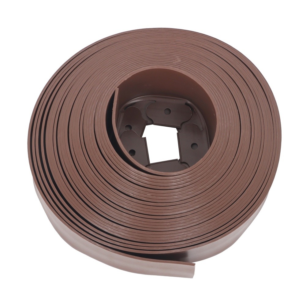 66FT 4” No Dig Lawn Border L-shaped Brown Garden Edging Kit W/ 60 Spike Plastic