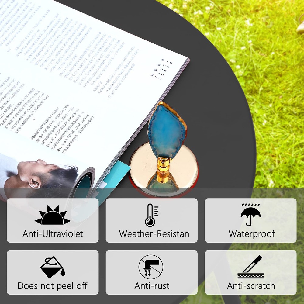 Round Metal Outdoor Side Table Waterproof Patio