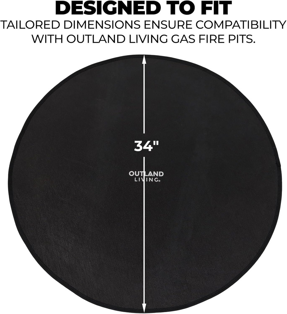 34" Flame Resistant Fire Mat - High-Temperature Resistant Surface Protector for