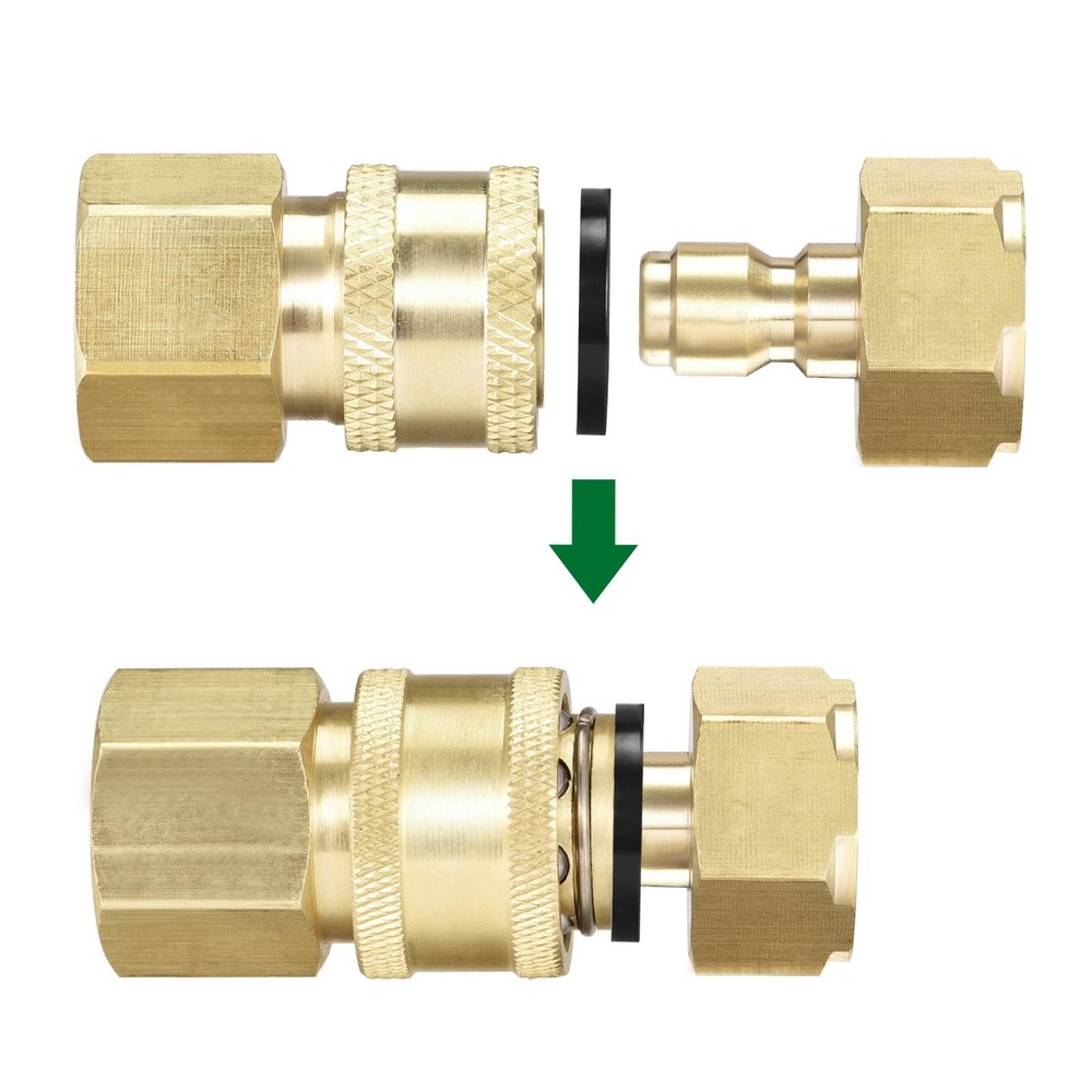 Brass Quick Connect Set M22x1.5 Female Thread