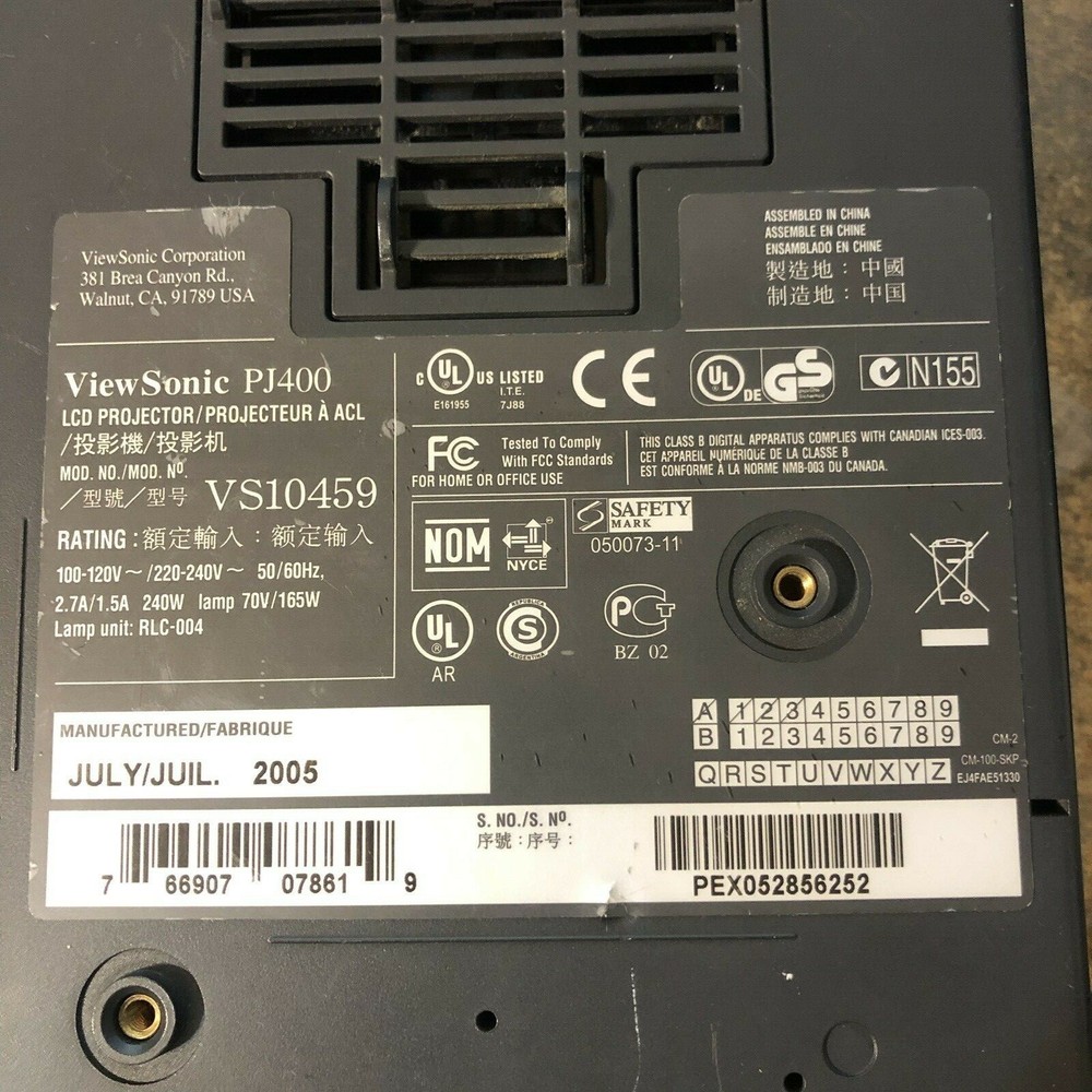 ViewSonic PJ400 VS10459 LCD Projector HD Portable