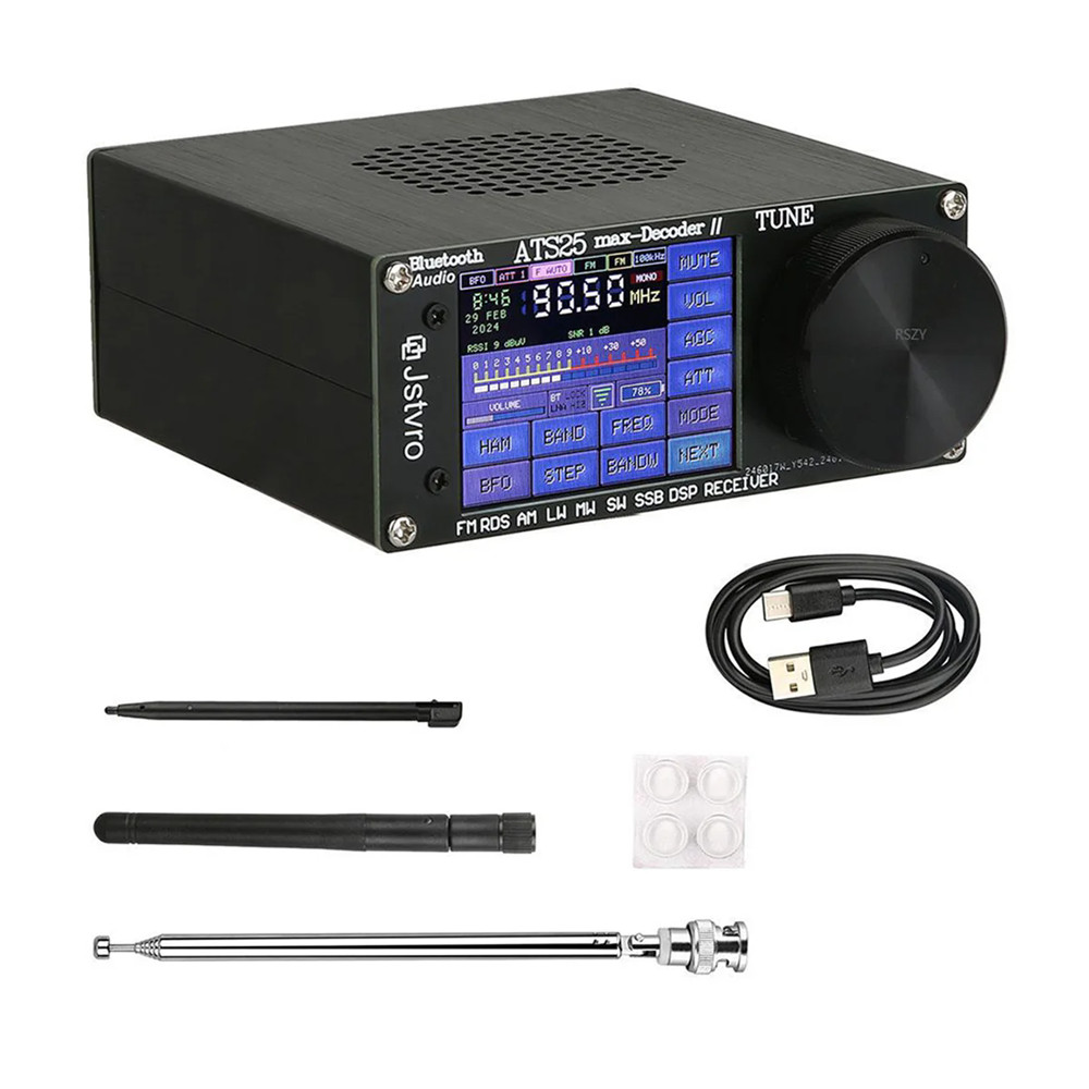 ATS-25MAX Decoder II Bluetooth Audio Full Band Radio Receiver 2.4In Touch Screen