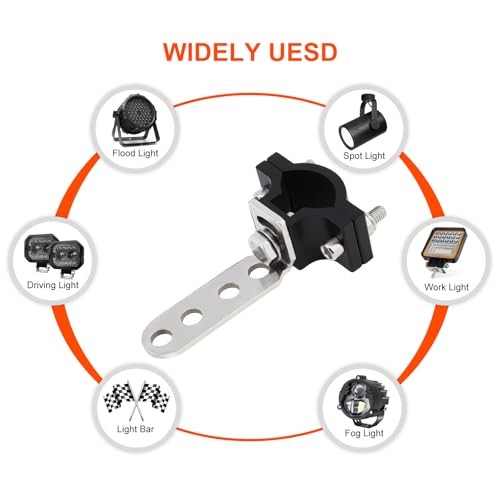 Windance 2pcs Light Bar Bracket Tube Clamp Mount Handlebar Front Fork Bumper