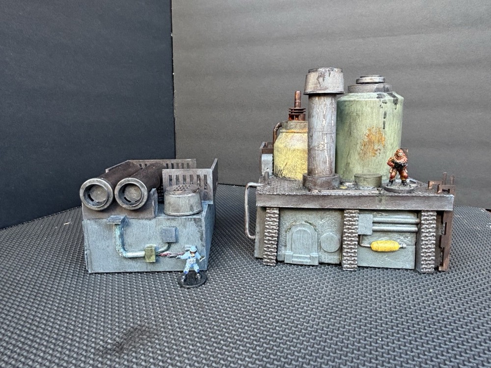 Tabletop terrain lot-sci fi refinery buildings