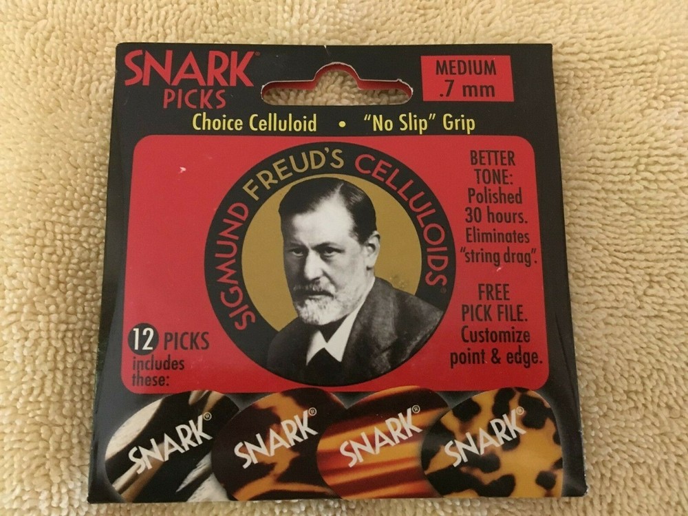 24 SNARK SIGMUND FREUD'S CELLULOIDS GUITAR PICKS 2 - 12 PACK MEDIUM  .70mm