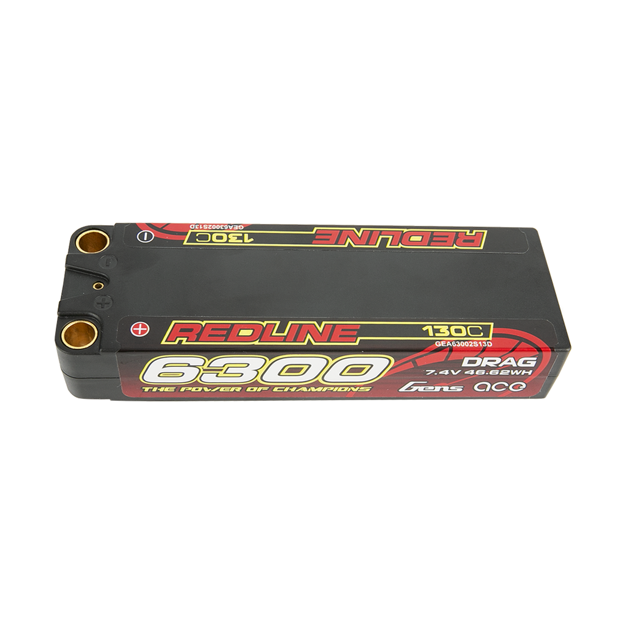 Gens Ace Redline 6300mAh 7.4V 130C 2S HardCase Lipo Battery For Drag Racing Car