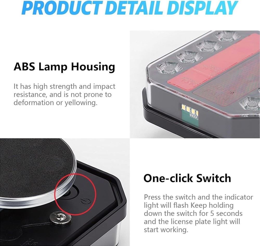 Upgraded Version Wireless Trailer Lights Magnetic Bluetooth Trailer Lights