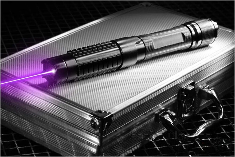 LMX6P Adjustable Focus Purple Laser Pointer Pen 405nm Visible Beam Light +Case