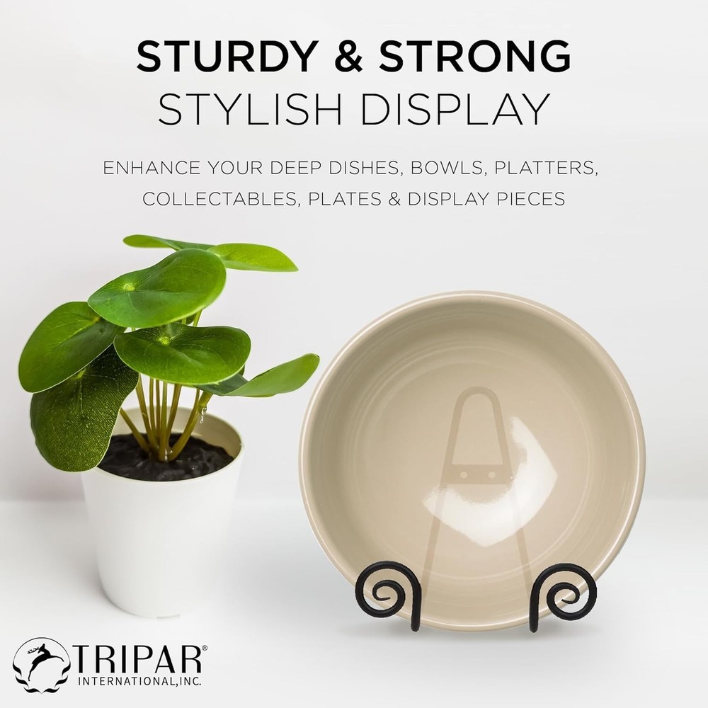 Durable Iron Triangular Scroll Rack - Perfect for Artwork and Plate Display