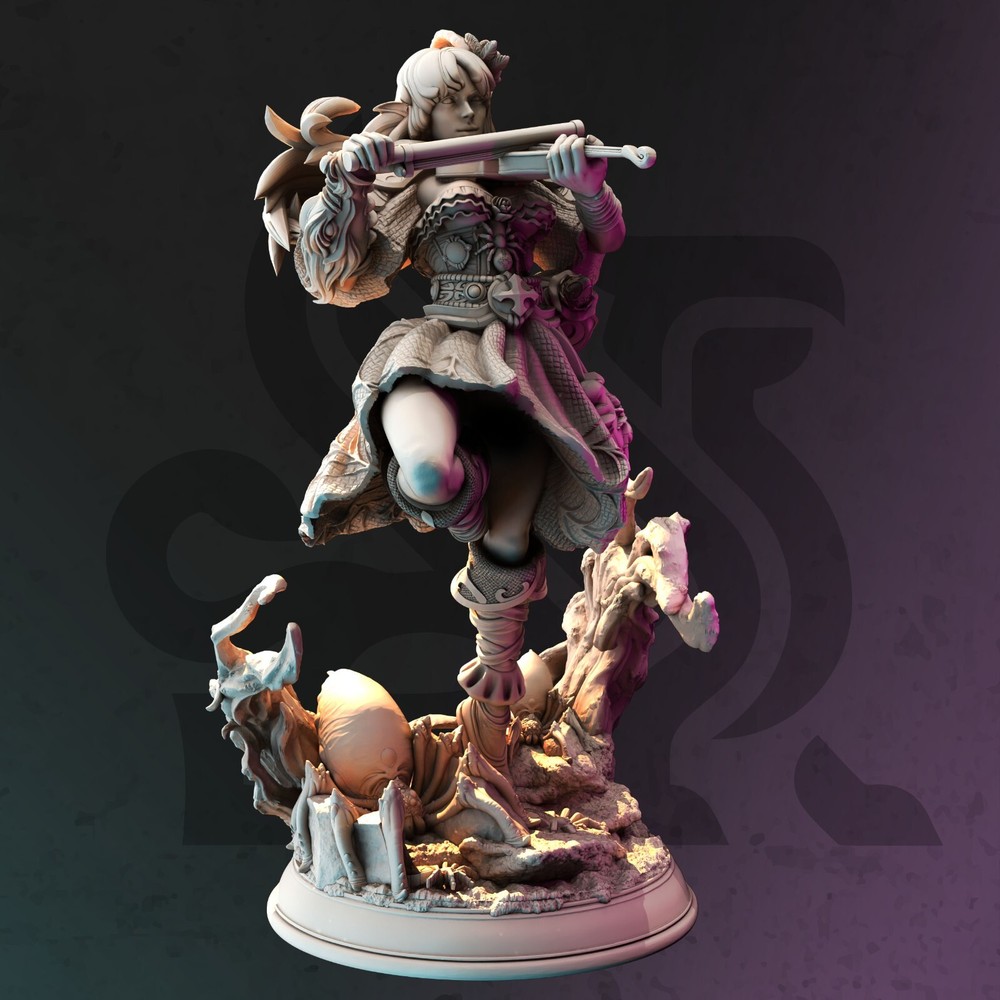 Prednith – Spider Charmer, Drow, Elf Bard, 3D Printed Miniature, D&D, TTRPG