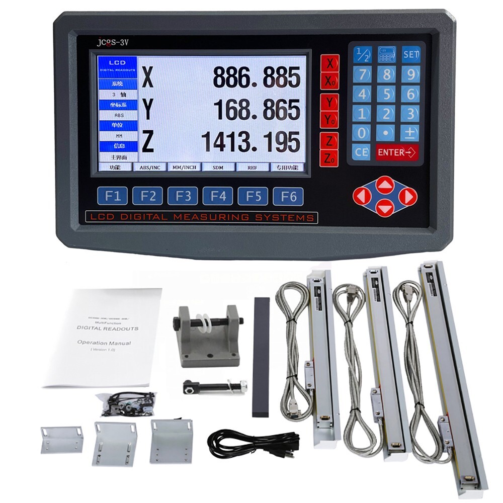 iMeshbean LCD DRO 3 Axis Digital Readout+ 5micron GCS900-3D Linear Scale Encoder