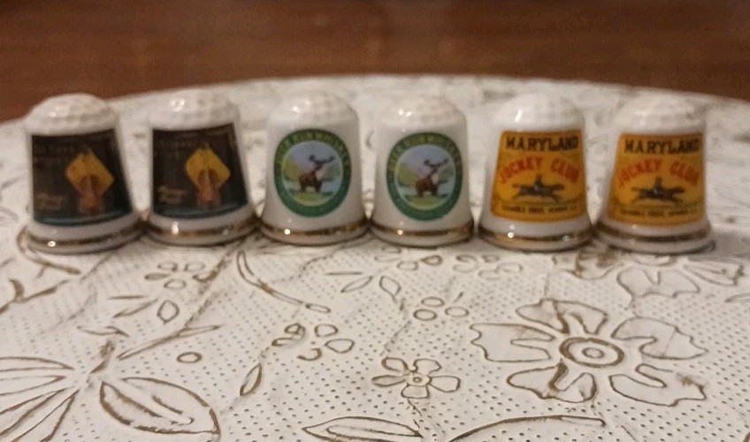 Vintage Porcelain  Thimbles  3 Pair