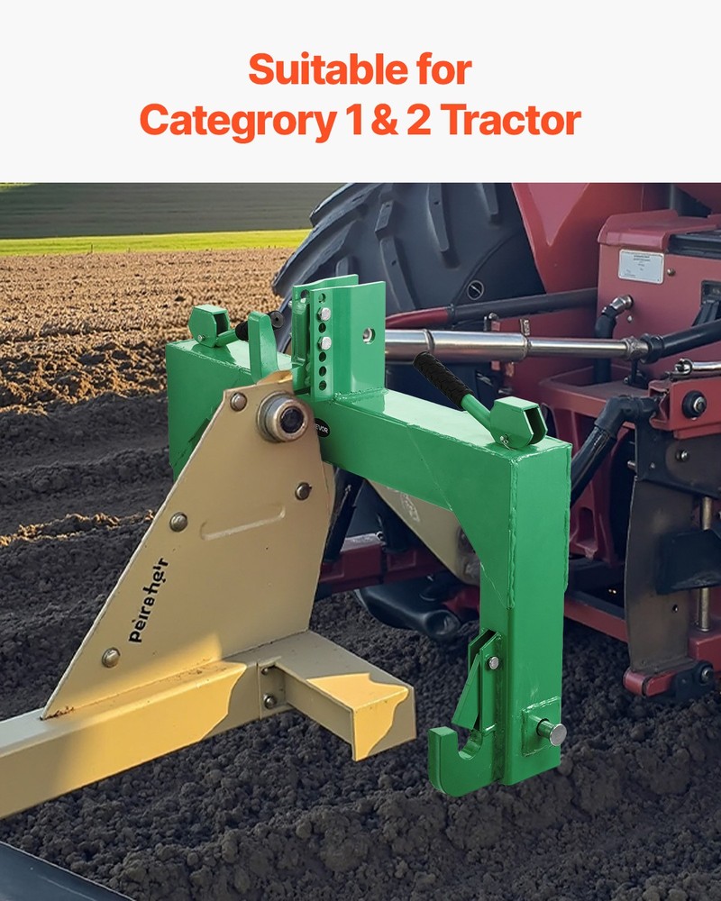 VEVOR 3-Point Quick Hitch Category 2 Tractor Hitch Adapter Load Adjustable Bolt