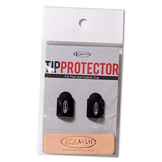 Billiard Cue Tip Protector 2-Pack Leather Burnisher (Black)