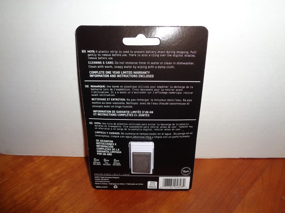 Taylor Dual Event Large Display Digital Kitchen Timer With Magnetic Back & Clip