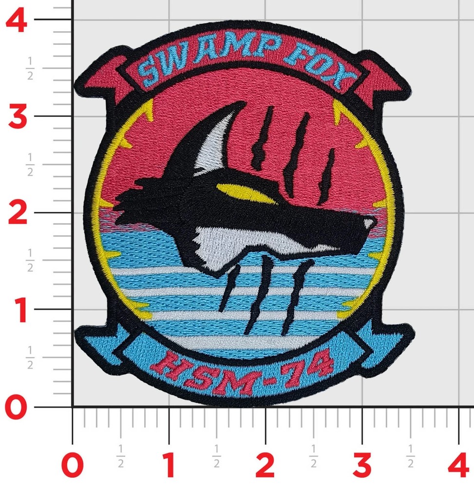 HSM-74 SWAMP FOX BEACH MIAMI VICE HOOK & LOOP EMBROIDERED  PATCH
