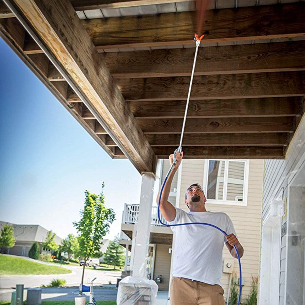 Airless Paint Spray Hose Kit 50ft 1/4" Swivel Joint 3600psi with 517 Tip US