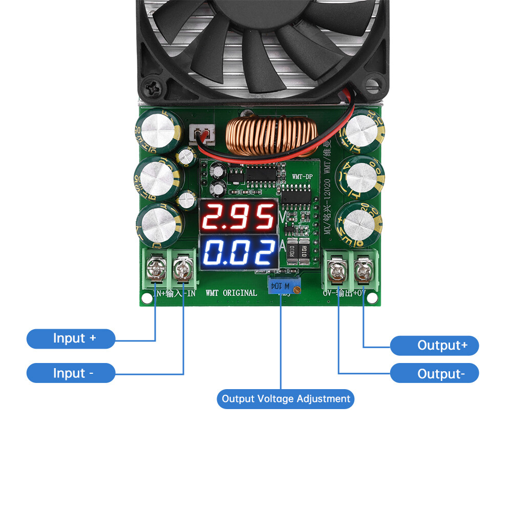 DC-DC 600W High Power Adjustable Buck Module 25-120V to 1.2-75V Step Down Module