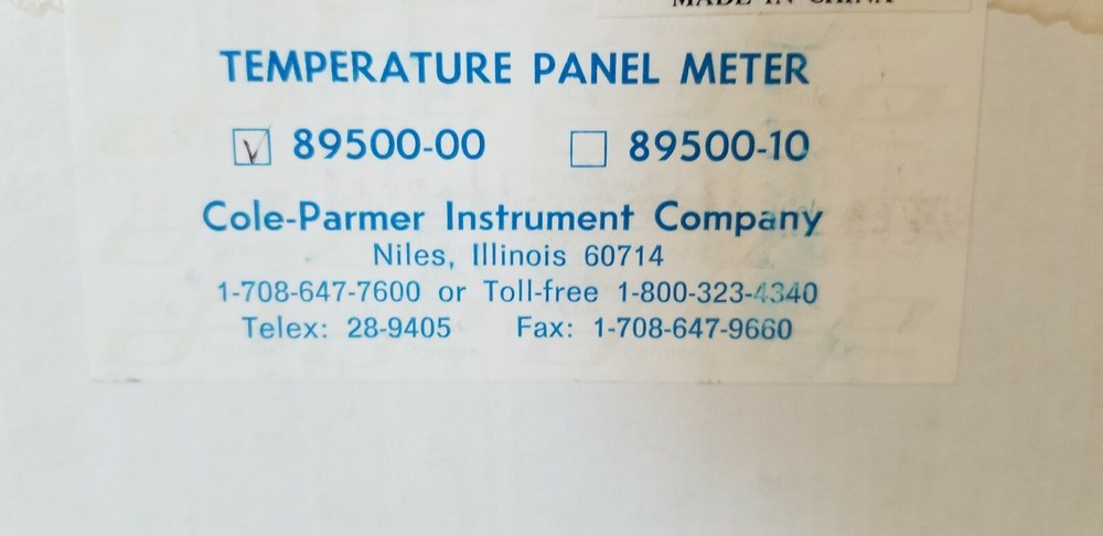 COLE-PARMER 89500-00 TEMPERATURE PANEL METER