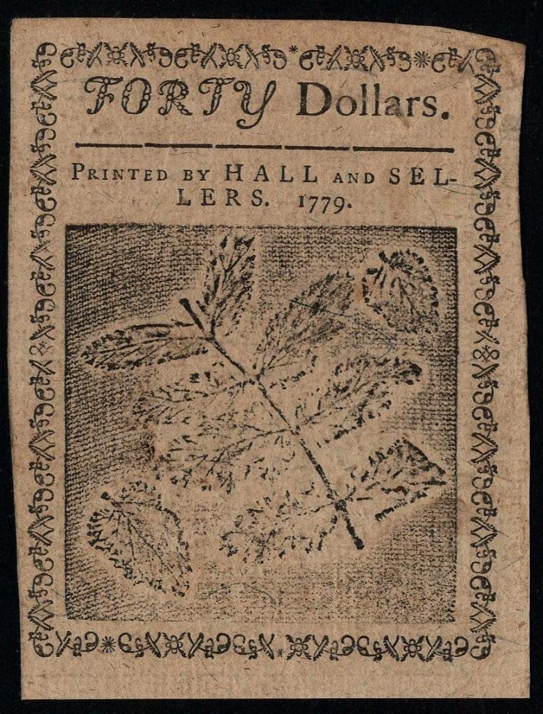 CC-95 All Seeing Eye PCGS AU50 PPQ $40 1779 Continental Colonial Currency