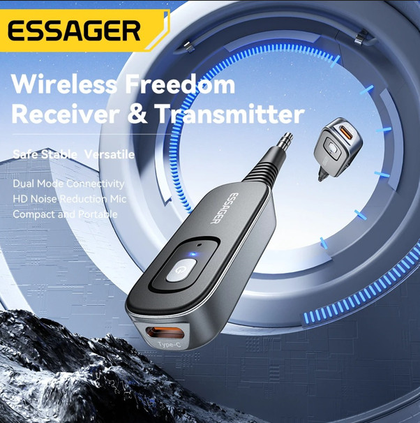 2-in-1 Bluetooth Audio Receiver Transmitter Wireless Bluetooth 5.1 3.5mm AUX