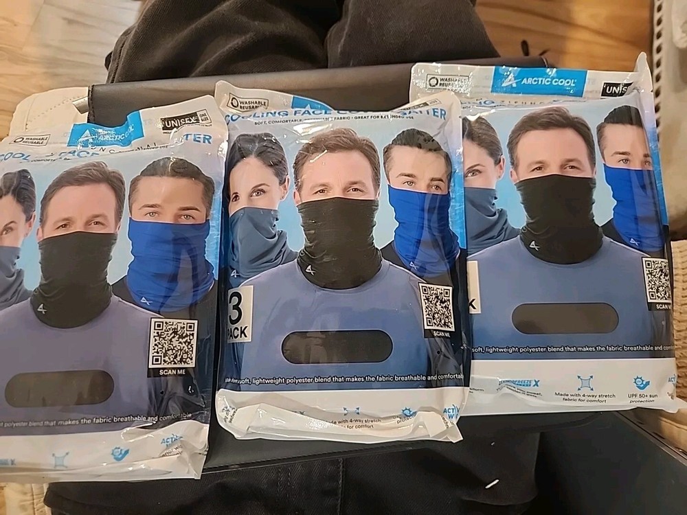 3 Arctic Cool Multifunctional Washable Reusable Cooling Face Gaiter 9pc