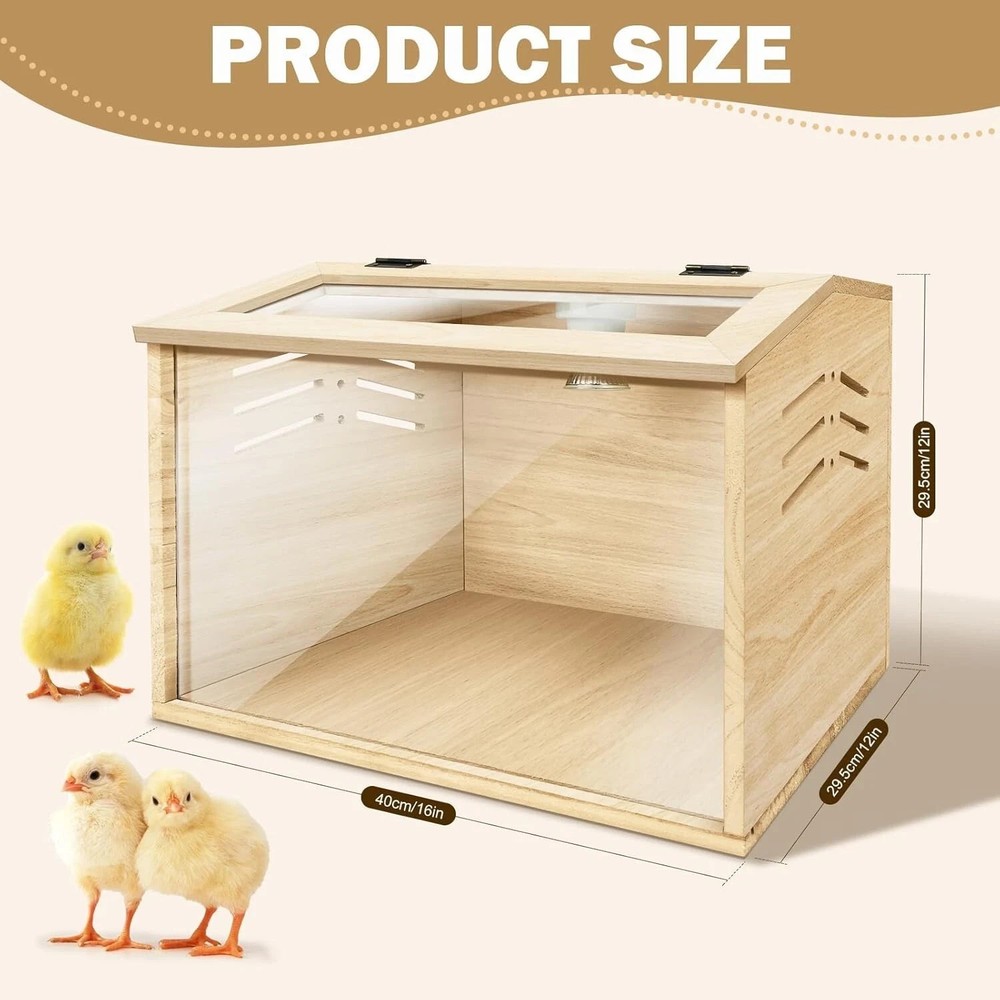 Chicken Brooder Box Cage Coop Chick Brooderbrooder For Baby Chicks Wooden NEW