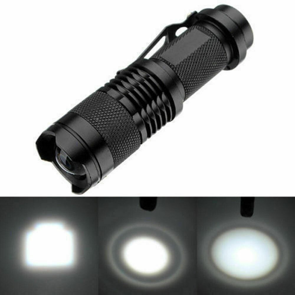 6PCS Mini LED Flashlight Torch Adjustable Focus Zoom Light Lamp