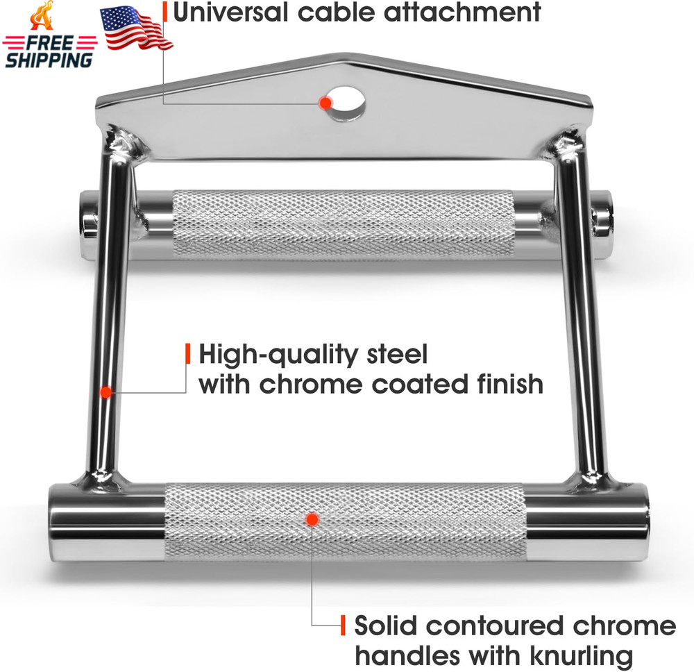 Yes4All Cable Machine Attachment, Double D Handle & Tricep Rope Cable Attachment