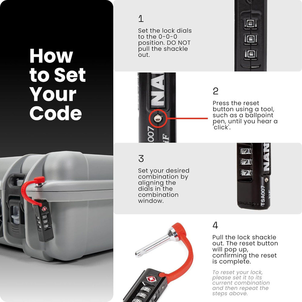TSA Approved Locks 2-Pack – Durable, Secure Travel Case Lock with Cut-Resistant