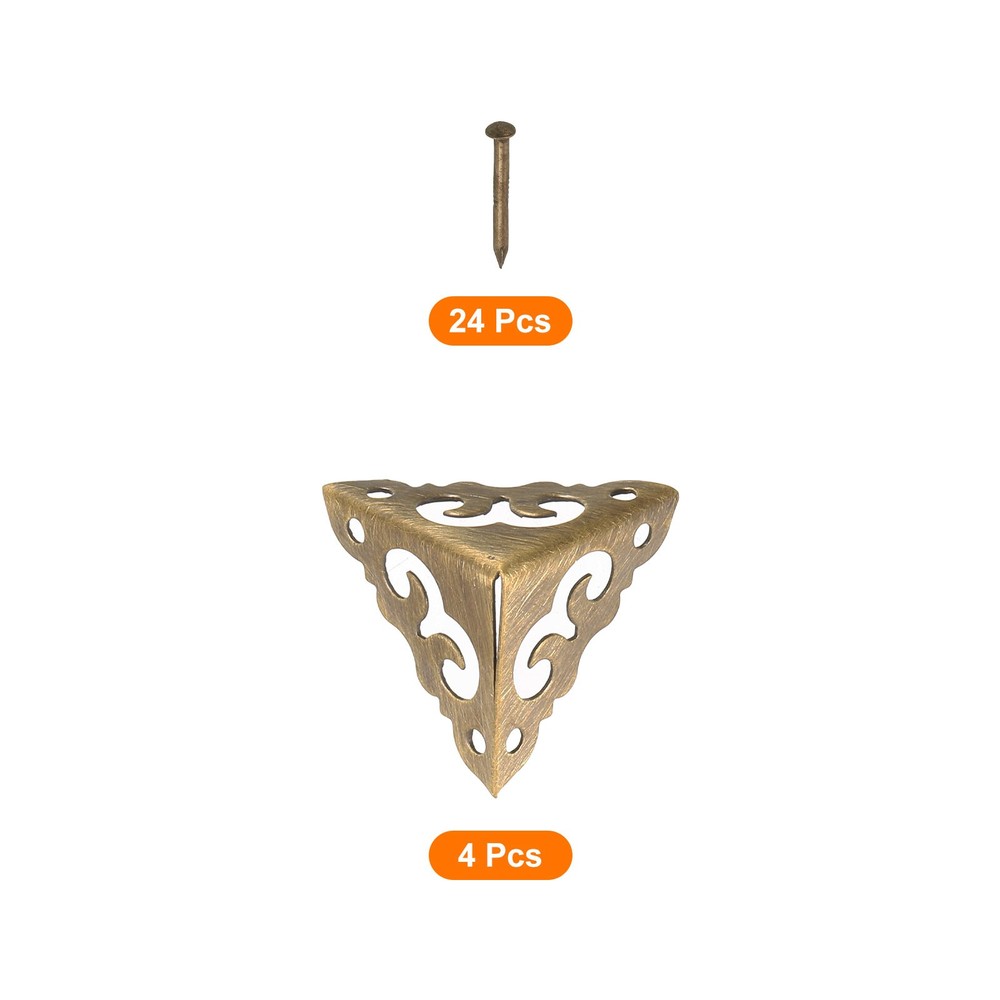 4 Pcs 20mm Decorative Box Corner Cover, Corner Protector, Bronze