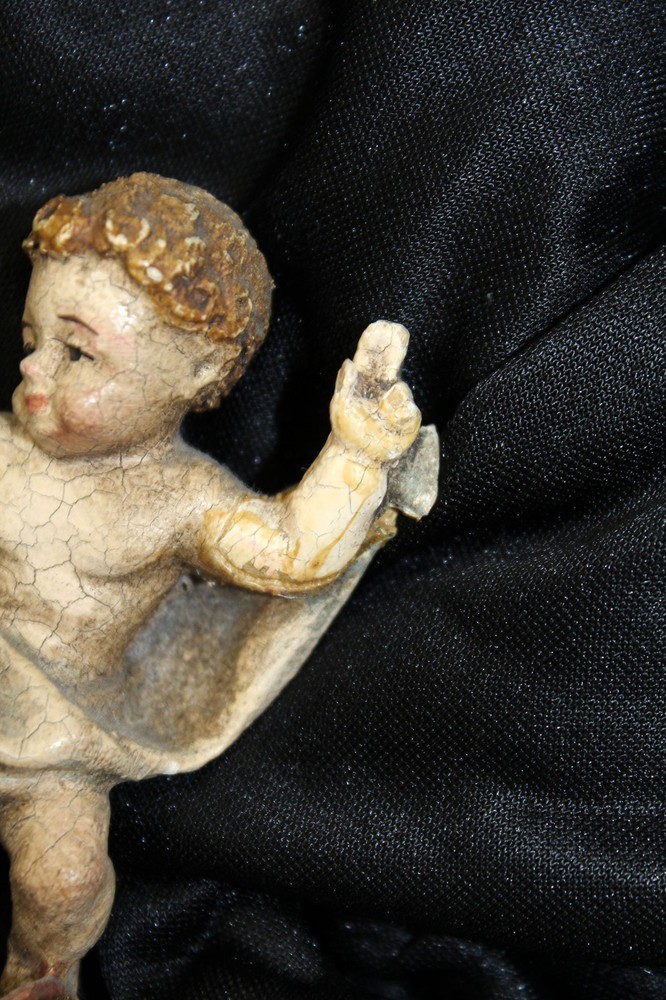 Sculpture Saint Christopher With Christ Child, Wood