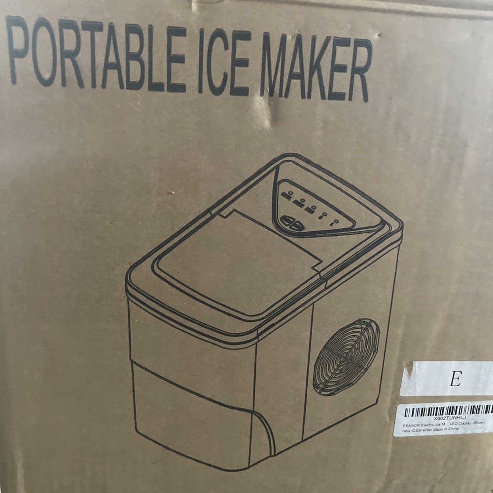 FEANOR Ice Maker w/ Self-Cleaning Function, Countertop Ice Machine Silver