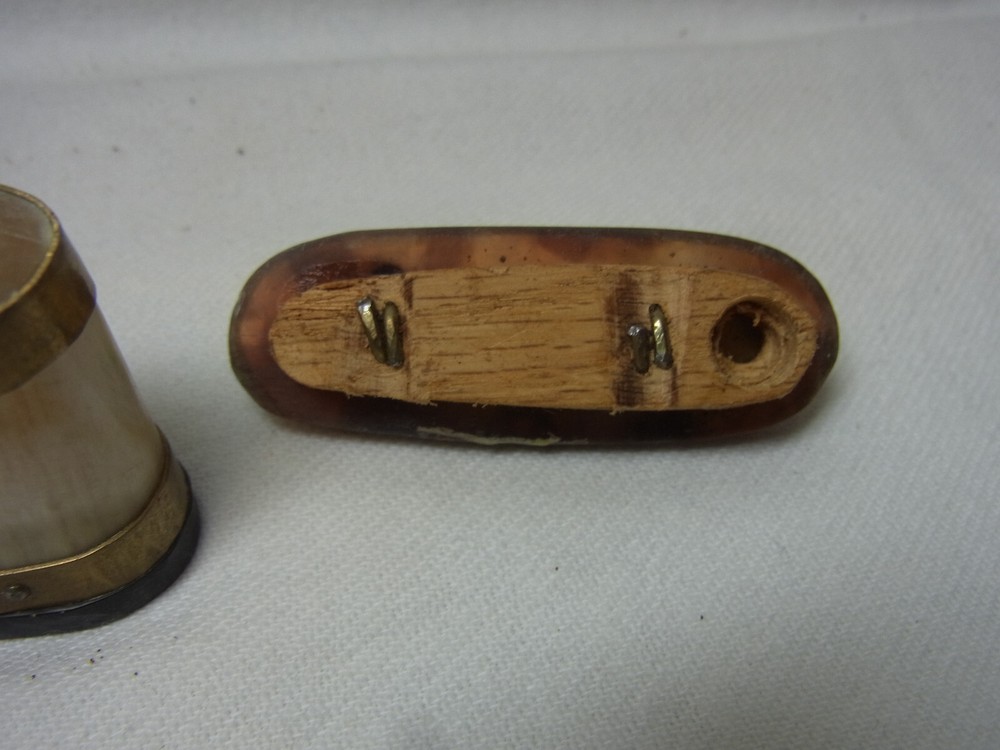 Snuff Box Horn Brass Antique German #E1