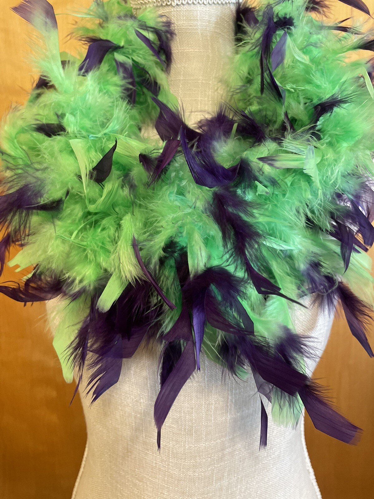 Feather Garland Boa 6ft Green Purple Halloween Costume Dance Party New MSRP$7.99