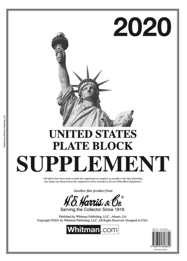 NEW 2020 Stamp Album Supplement Pages for US Plate Block By Harris Free Shipping