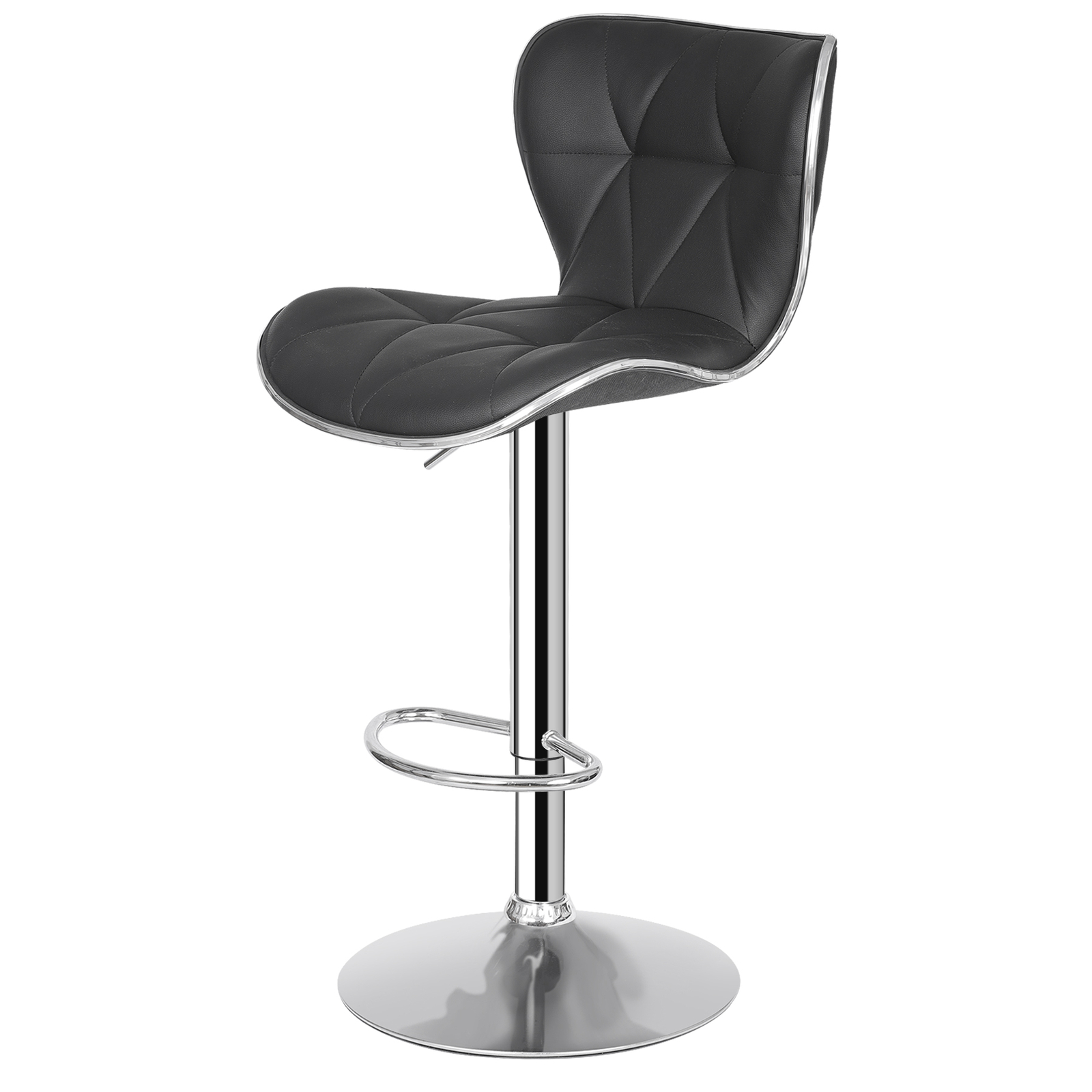 Set of 4 Swivel Bar Stools w/Shell Back Ajustable Height Footrest Design Home