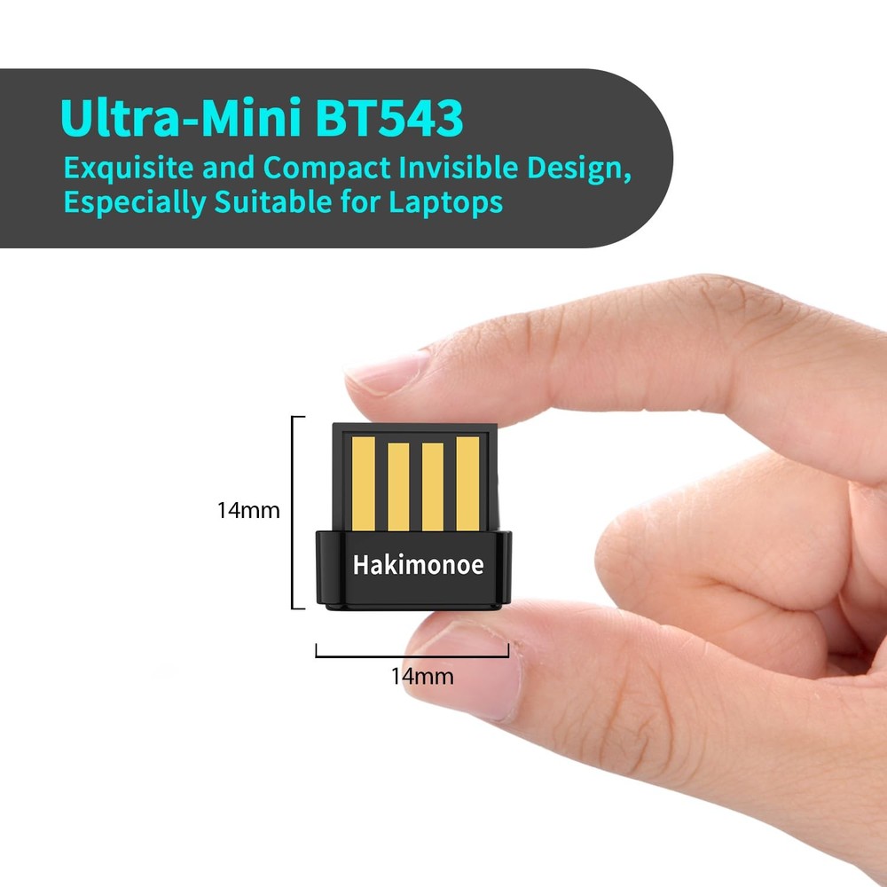 Hakimonoe Mini USB Bluetooth 5.4 Adapter for Laptop PC, Wireless Transmitter ...