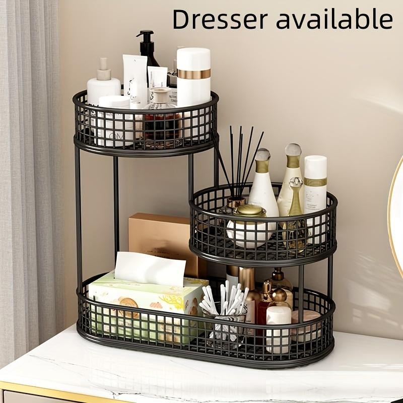 Stainless Steel Multi-tier Fruit Basket Round Kitchen Display Rack Dinning Table