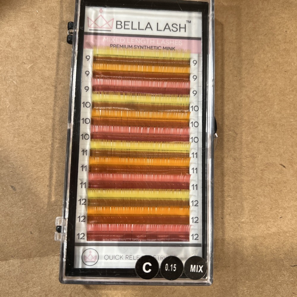 Bella Lash Premium synthetic mink Colored Lashes mixed length