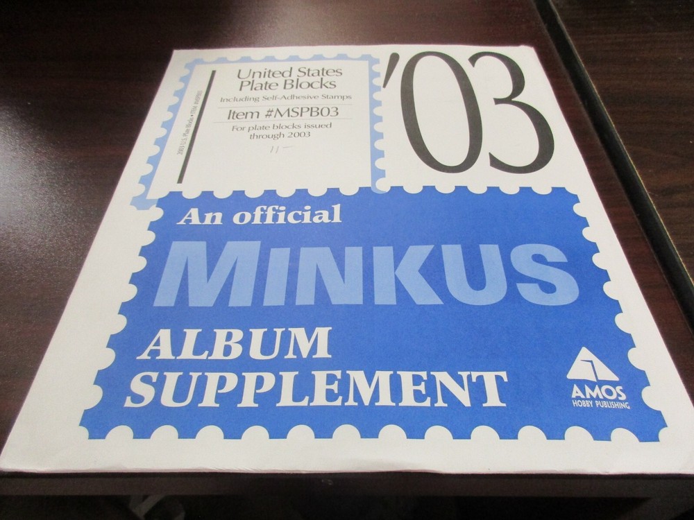 "MINKUS" ALBUM SUPPLEMENT  U.S. PLATE BLOCKS  #MSPB03  W/FREE SHIPPING!!!