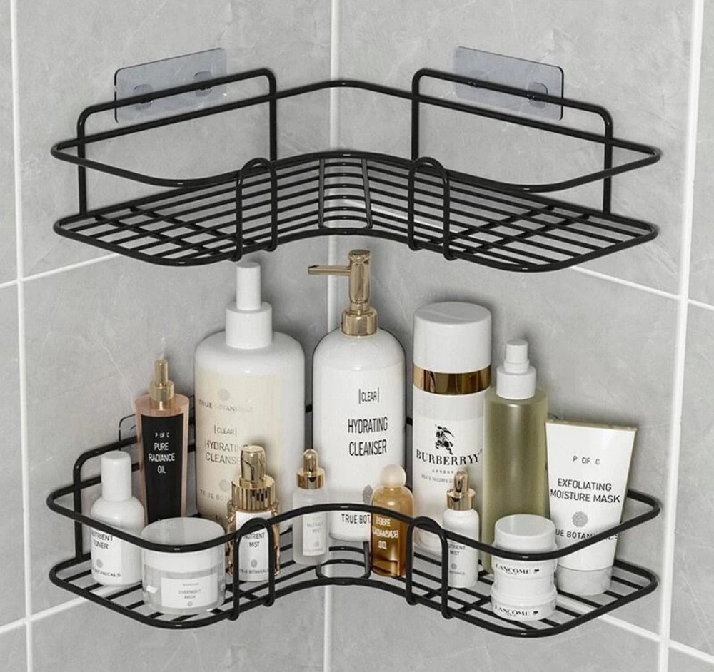 Triangular Shower Caddy Bathroom Corner Shelf Bath Storage Holder Organizer Rack