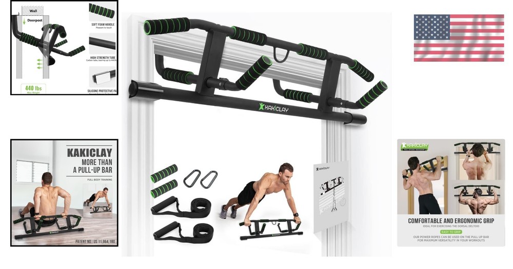 Patented Multi-Grip Pull Up Bar for Adults - Versatile Home Workout Equipment