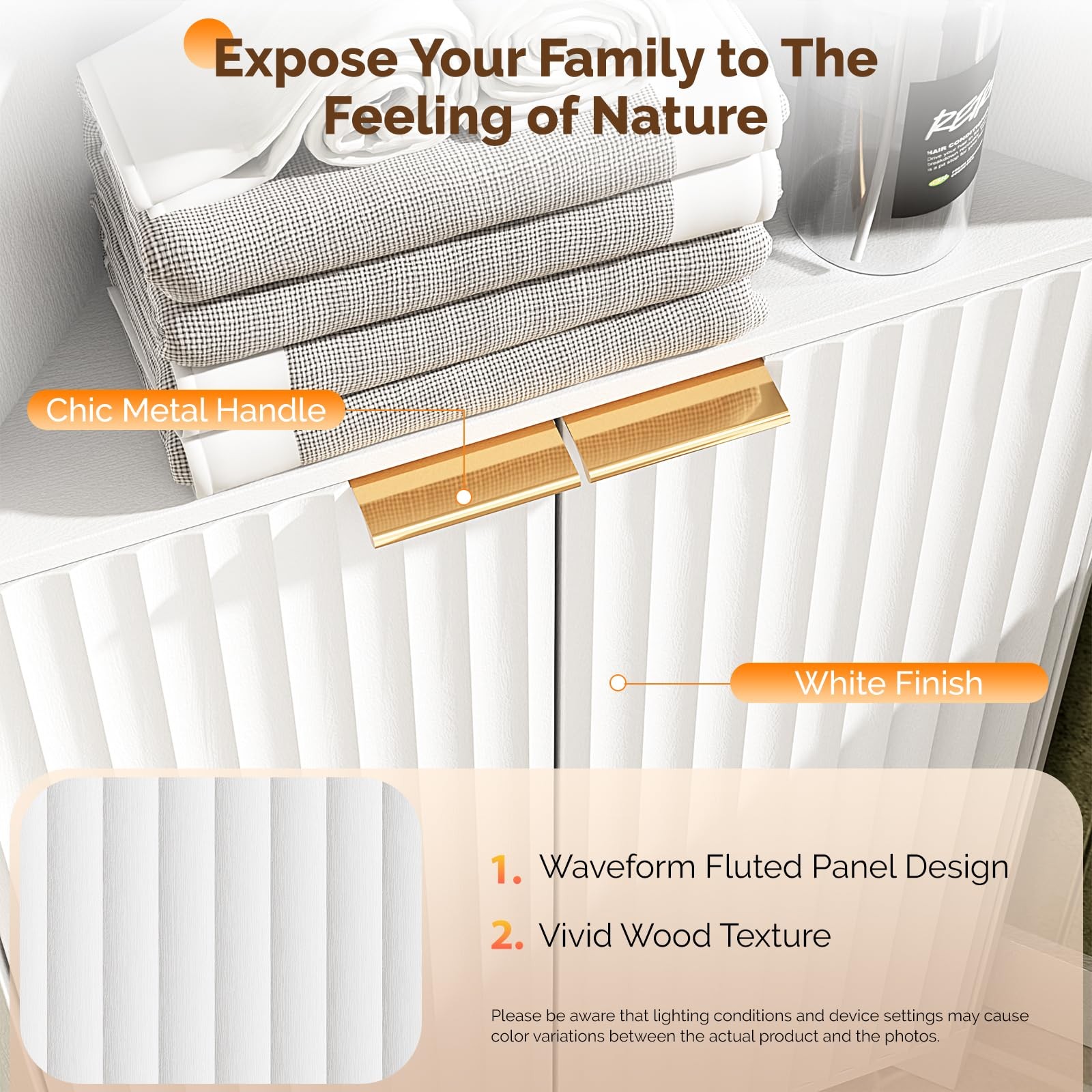 Tall Corner Cabinet with Fluted Doors, 68" White Corner Storage Cabinet