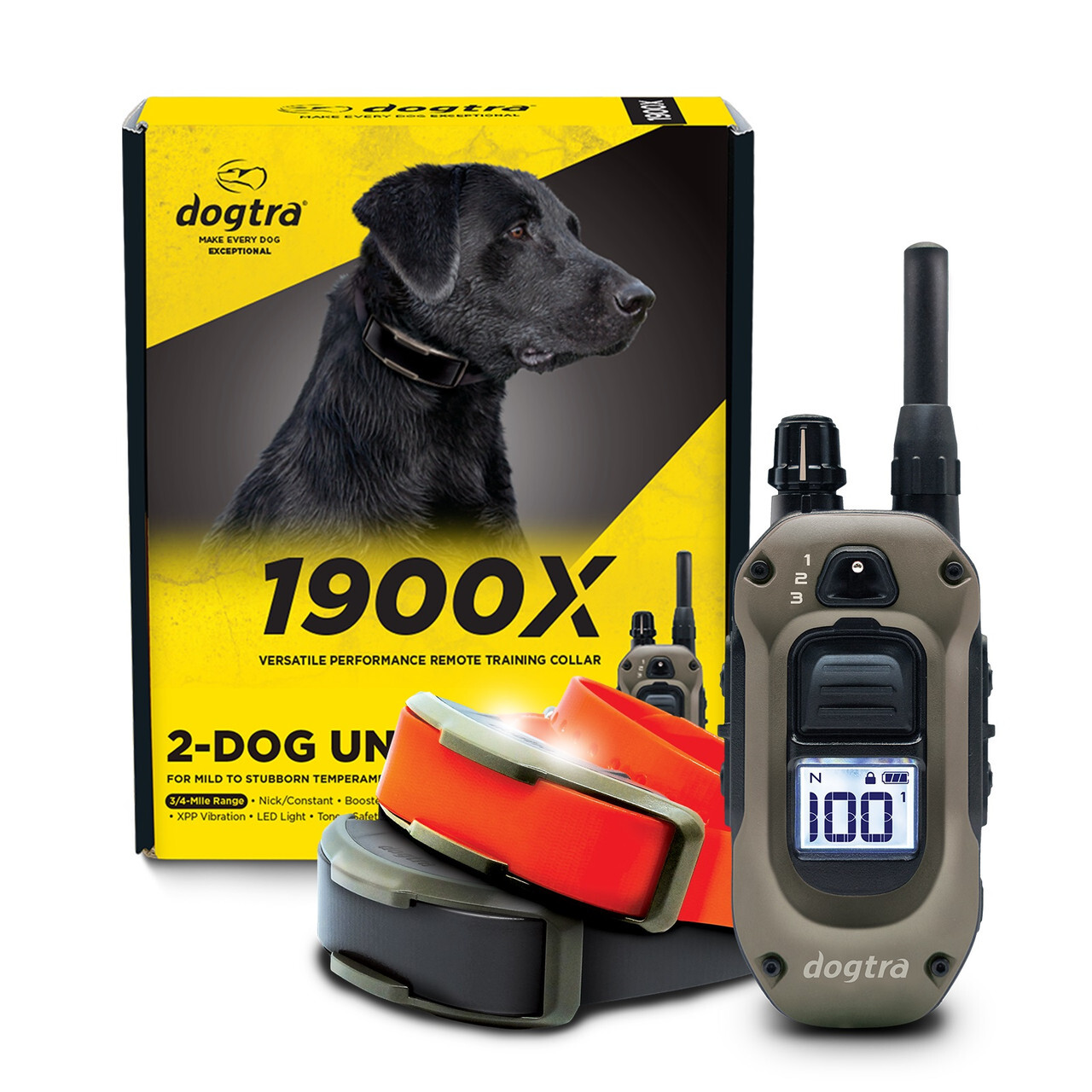Dogtra 1900X 2 Dog Remote Training Collar 3/4 Mile Range, Boost and XPP Vibratio